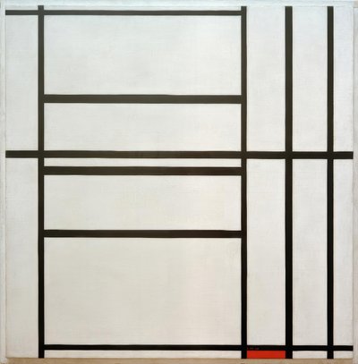 Composizione No. 1, con grigio e rosso / Composizione con rosso da Piet Mondrian